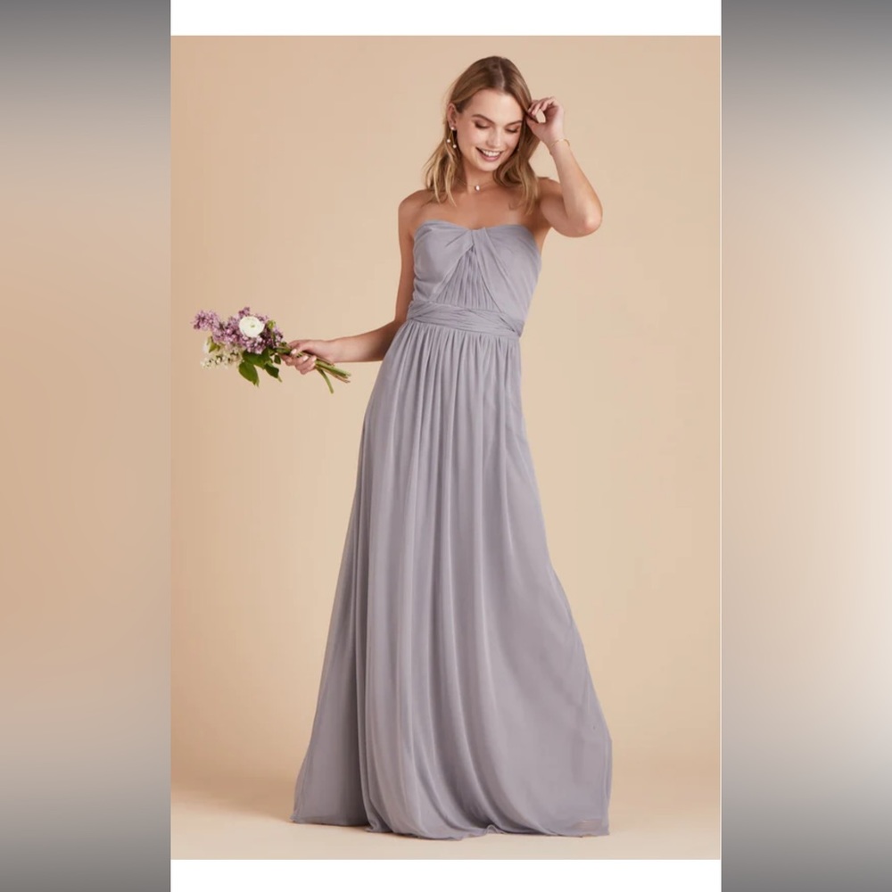 Birdy Grey Chicky convertible bridesmaid dress in silver. Size Small.